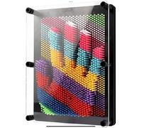 NOVAEASE Rainbow 3D Pin Art, Plastic Pin Art, Picture Impressions Gadget Frame, Novelty Gift, Desktop Gadget, Hand, Face, Classic Retro Game (21cm x 16cm)