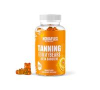 NovaFlex Nutrition - Tanning Gummies with Beta Carotene, Tanning Accelerator and Vitimin D - 60 Gummies per Tub (Natural Orange Flavoured) Vegan Friendly