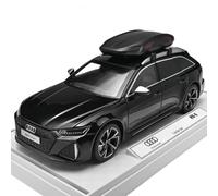 NOVAFUSION 1/24 Diecast Model Car Compatible with Audi RS6 Avant | Premium alloy collectible, LED lights & horn, open doors/hood/trunk, roof box, pull-back & display stand - for car lovers