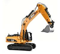 NOVAFUSION - Excavator Toy for Children from 3 to 5 Years, Crawler Excavator with Rotating Hull Workbench and Elastic Robot Arm, Excavator with Simulated Lights