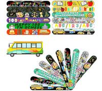 NovaHance 100 Days of School Slap Bracelets, 36 Pcs Slap Bracelets for Kids 100th Day of School Party Favors Decorations Snap Bracelets Wristbands Supplies for Kids Gifts Classroom School Favors