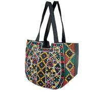 novahaven -A luxurious handmade shoulder bag with intricate beaded embellishment and reflective accents, Black, 12 zoll