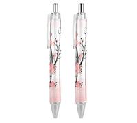 Novaj Japanese Cherry Blossom Ballpoint Pen Retractable Work Pens for Men Women Office Gift 2 PCS