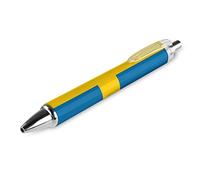 Novaj Sweden Flag Ballpoint Pen Retractable Work Pens for Men Women Office Gift 1 PCS