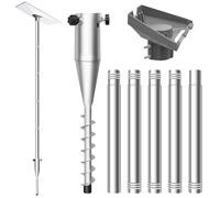 NovaKits 10FT Starlink Gen 3 Ground Pole Mount Kit,Durable 1.5'' Diameter Pole,Starlink Mounting Kit with Starlink Gen 3 Pipe Adapter and No Dig Ground Anchor
