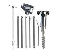 NovaKits Starlink Gen 3 Ground Pole Mount Kitdurable 1.5'' Diameter Pole,starlink Mounting Kit with Starlink Gen 3 Pipe Adapter and No Dig Ground Anchor, 10FT