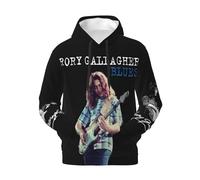 Novalette Men's Novelty Black Rory Hoodie Men Long Sleeve Sweatshirt Gallagher Tops Hooded Neck Pullover for Male Big Boys Fans Merch Gifts