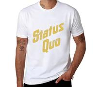 Novalette Men's Status Vintage Cotton Tshirts Crew Neck Quo T-Shirt Logo Mens Soft Comfortable Short Sleeve Tee T Shirts Gift for Fans Merch