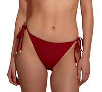 NovaLift Bikini Bottoms, Low Rise, Tie Side, Nylon, Women's Swimwear, Beach Theme (RED S)