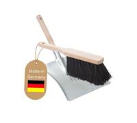 Novaliv 1 x dustpan set, galvanised Arenga hand brush and shovel set, dustpan and brush, hand sweeping set, arenga bristles, broom, Arenga hand brush.