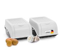Novaliv 2 Pack Potato Storage Containers 3.5L White Onion Storage Boxes Stackable Vegetable Container