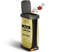 Novaliv Bin Bag Stand with Swing Lid - Yellow Bag Stand for 70-120L Bags | 2-in-1 Swing & Hinged Lid Sand Fillable Base | 40 x 30 x 76 cm, Made in Germany, Black