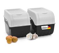 Novaliv Potato and Vegetable Storage Canisters - 9L - White - Stackable - Carrot Storage Basket - Set of 2