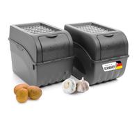 Novaliv Potato Storage Box, 2 x Large 9L Anthracite Grey, Stackable, Onion & Fruit Container