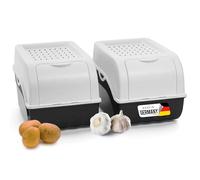 Novaliv Potato Storage Box | 2 x Mitel 5 L | White | Stackable Vegetable Box