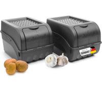 Novaliv Stackable Storage Box, 2 x 5 L, Anthracite Grey - Potato, Onion, Vegetable & Fruit Container