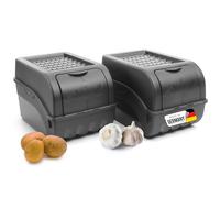 Novaliv Stackable Storage Box, 2 x 5 L, Anthracite Grey - Potato, Onion, Vegetable & Fruit Container