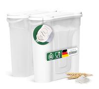 Novaliv Storage Containers Set of 2 Storage Containers for Sprinkling 2.4 Litres - Dimensions (L x W x H): 22 x 21 x 8.5 cm - Tin with Lid 2 L for Cereal Flour Sugar Cans Kitchen Organiser Food Box