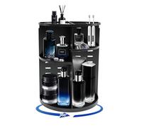 Novalunae 360 Rotating Perfume Stand Organiser for Men, Black Cologne Stand, Display Rack for Dresser, Mens Makeup Storage, 3-Layer Bathroom Counter Organiser, Mens Bedroom Accessories Storage Gifts
