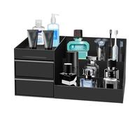 Novalunae Black Perfume Stand for Men, Cosmetic Organiser with Drawers