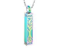 NovaMemo Tree of Life Urn Necklace For Ashes Memorial Bar Cremation Jewelry with Keepsake Urn Memorial Ash Jewelry For Women Men, Stainless Steel, No Gemstone