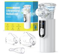 NovaNeb Nebuliser Machine for Adults - Handheld Portable Nebuliser for Kids, Silent Nebulizer with 2 Masks & Mouthpiece, Self-Cleaning, USB-C Rechargeable, for Travel and Home, Pearl White, Upgraded