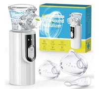 NovaNeb Nebuliser Machine for Adults & Kids, Quiet Portable Handheld Nebulizer with 2 Masks & Mouthpiece, Two Modes Mesh Nebulizer, USB-C Rechargeable Self-Cleaning, for Travel and Home, White