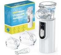 NovaNeb Nebulizer Machine for Adults - Rechargeable, Portable, Self-Cleaning, Adjustable Mist with 2 Masks and Mouthpiece, Handheld Nebulizer for Kids, Home Use, Travel, Lvory White