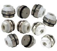NOVANETUS Pack of 10 Radiator Vent Valve 1/2" Heating Vent Nickel-Plated Brass Air Bleed Plug Valve with Rotatable Plastic Head