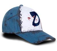 Novanime Blue Embroidery Hat Blood Stain Dirt Dead Zombies Baseball Cap Halloween Cosplay Prop Accessories for Men Women Adults