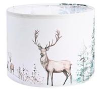 Novantl 13Inch Lamp Shade, Green Forest Lamp Shades for Christmas, HD Printing Deer Lampshade, Drum Lamp Shades fit with Spider/Uno, Lamp Shade for Floor Lamps, Table Lamps(1PCS, Easy Assembly)