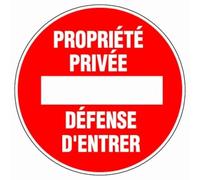Novap Sign - Private Property Defense of Entry 300 mm