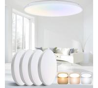 novapollo Ø33cm LED Ceiling Light 24W - 2520LM 3CCT (3000K/4000K/6500K), IP44 Waterproof Flush Ceiling Light, Ultra Thin Round Ceiling Light for Bathroom Living Room Kitchen Hallway Office 4 Pack