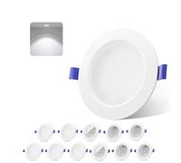 novapollo 9W LED Recessed Ceiling Lights 12 Pack - 720 LM Ceiling Spotlights, 6500K Cool White Light, Cut Φ120mm, Ultra Slim Easy Install LED Downlights Ceiling for Office Living Room UK CA Certified
