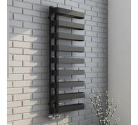 Novara 1200X500mm Matt Black Heated Towel Rail - Central Heating Designer Radiator 750W