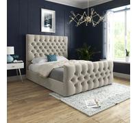 Novara Upholstered Soft Velvet Cream Bed Frame