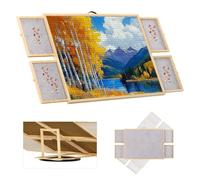 Novarieth 1500 Pieces 2-in-1 Tilting & Rotating Puzzle Board with 3-Angle Adjustment & Dual Rotation Mode, Splicing Portable Wooden Lazy Susan Jigsaw Puzzle Table with Drawers for Gifts