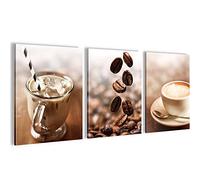 NOVART Set of Wall Pictures Coffee Kitchen - COMPLETELY READY TO HANG - Modern Collage Coffe - Dining Room Kitchen Pictures - N004335a, 30 x 40 cm - 3 Pictures