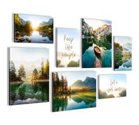 Novart Wall pictures Landscape - COMPLETELY READY TO HANG - Calme Living Room Bedroom Office - 7 Modern Mood Pictures - N030971a