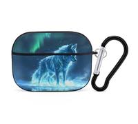 Novastar Compatible with Airpods Pro 2nd Generation Case Cover - Cute Case Compatible with Airpods Pro Case Cover, Aurora Wolf Frozen Lake Case Compatible with Airpods Pro 2 Case