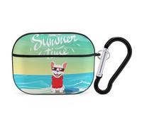 Novastar Compatible with Airpods Pro 2nd Generation Case Cover - Cute Case Compatible with Airpods Pro Case Cover, French Bulldog Surfing Case Compatible with Airpods Pro 2 Case