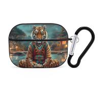 Novastar Compatible with Airpods Pro 2nd Generation Case Cover - Cute Case Compatible with Airpods Pro Case Cover, Pond Meditating Tiger Case Compatible with Airpods Pro 2 Case