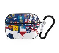 Novastar Compatible with Airpods Pro 2nd Generation Case Cover - Cute Case Compatible with Airpods Pro Case Cover, The Map of United States Case Compatible with Airpods Pro 2 Case