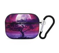 Novastar Compatible with Airpods Pro 2nd Generation Case Cover - Cute Case Compatible with Airpods Pro Case Cover, Artistic Red Purple Cloud Moon Case Compatible with Airpods Pro 2 Case