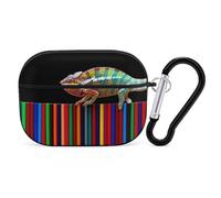 Novastar Compatible with Airpods Pro 2nd Generation Case Cover - Cute Case Compatible with Airpods Pro Case Cover, Chameleon Panther On Colored Pencils Case Compatible with Airpods Pro 2 Case