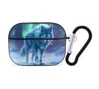 Novastar Compatible with Airpods Pro 2nd Generation Case Cover - Cute Case Compatible with Airpods Pro Case Cover, Aurora Wolf Frozen Lake A Case Compatible with Airpods Pro 2 Case