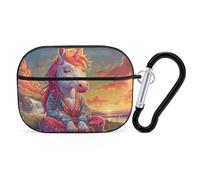 Novastar Compatible with Airpods Pro 2nd Generation Case Cover - Cute Case Compatible with Airpods Pro Case Cover, Meditating Cute Pink Horse Case Compatible with Airpods Pro 2 Case