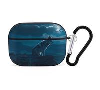 Novastar Compatible with Airpods Pro 2nd Generation Case Cover - Cute Case Compatible with Airpods Pro Case Cover, Lonely Night Wolf Case Compatible with Airpods Pro 2 Case