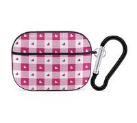 Novastar Compatible with Airpods Pro 2nd Generation Case Cover - Cute Case Compatible with Airpods Pro Case Cover, Hot Pink Plaid Heart Case Compatible with Airpods Pro 2 Case