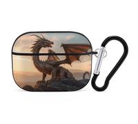 Novastar Compatible with Airpods Pro 2nd Generation Case Cover - Cute Case Compatible with Airpods Pro Case Cover, Sky Sunset Bronze Dragon Case Compatible with Airpods Pro 2 Case